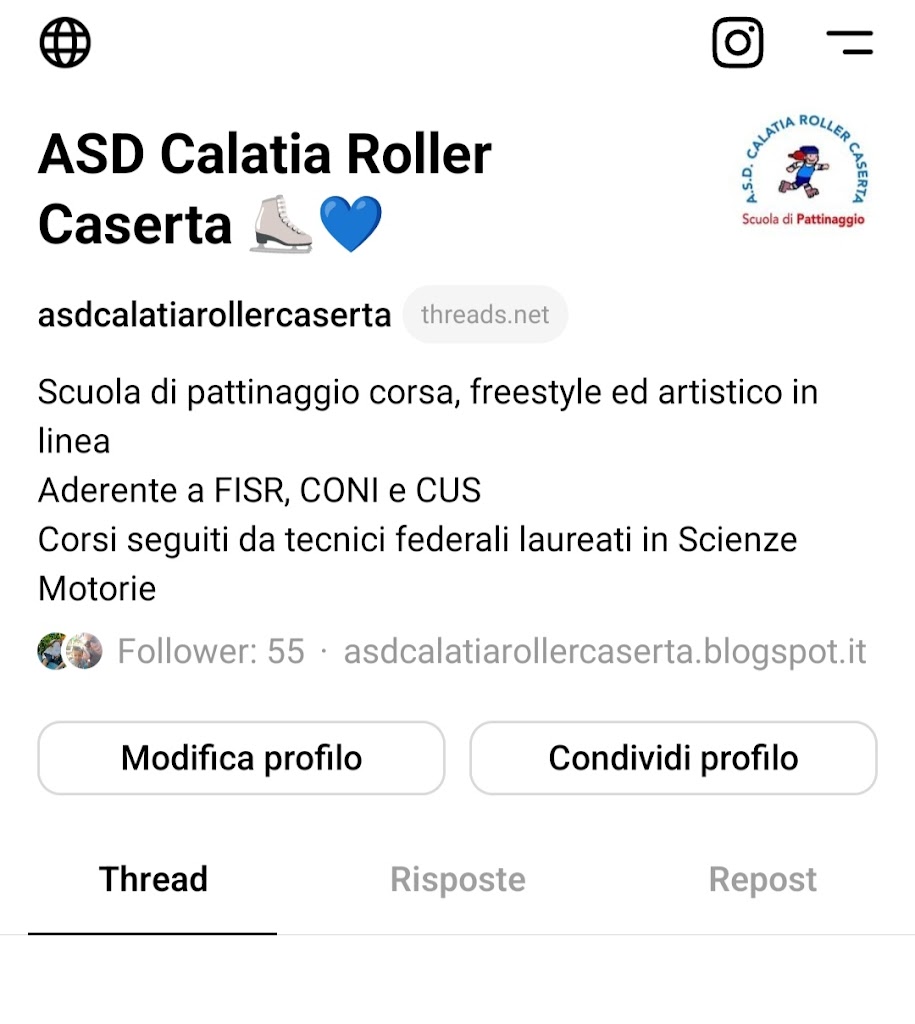 SEGUITECI SU #FOLLOWUSON #THREADS @ASDCALATIAROLLERCASERTA 🌍💙⛸️✅